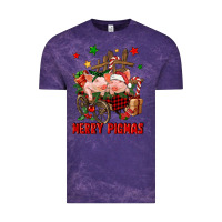 Cloud Purple merry pig mas Vintage Tee - FaDigitalArtStudio