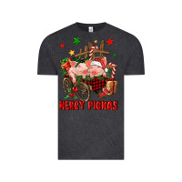Vintage Black merry pig mas Vintage Tee - FaDigitalArtStudio