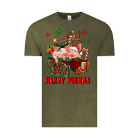 Vintage Olive merry pig mas Vintage Tee - FaDigitalArtStudio