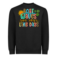 Black boat waves sun rays lake days Heavyweight Sweatshirt - Zillion Design Studio