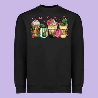Cactus Coffee Cups Heavyweight Sweatshirt Designed By Zillion Design Studio