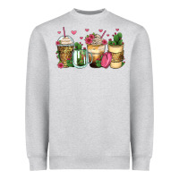 Heather Grey cactus coffee cups Heavyweight Sweatshirt - Zillion Design Studio