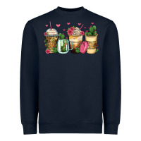 Navy cactus coffee cups Heavyweight Sweatshirt - Zillion Design Studio