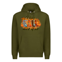 Army Green i love fall most of all Premium Hoodie - RacoonDesign