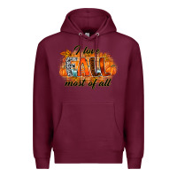 Burgundy i love fall most of all Premium Hoodie - RacoonDesign