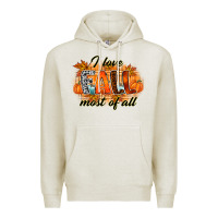 Oatmeal Heather i love fall most of all Premium Hoodie - RacoonDesign