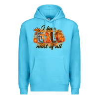 Ocean Blue i love fall most of all Premium Hoodie - RacoonDesign