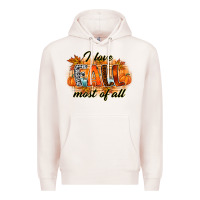 Pale Pink i love fall most of all Premium Hoodie - RacoonDesign