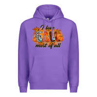 Purple i love fall most of all Premium Hoodie - RacoonDesign