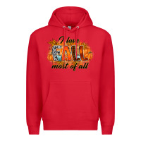 Red i love fall most of all Premium Hoodie - RacoonDesign