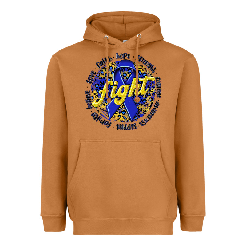 Fight Colorectal Cancer Heavyweight Hoodie by NancyCooperArtShop | Teevron