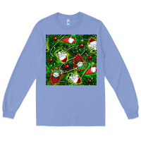 Colony Blue christmas gnomes seamless pattern Long Sleeve Tee - BundleAndBundleShop