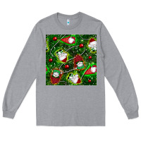Heather Grey christmas gnomes seamless pattern Long Sleeve Tee - BundleAndBundleShop