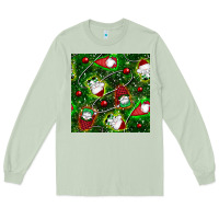 Matcha christmas gnomes seamless pattern Long Sleeve Tee - BundleAndBundleShop