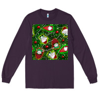 Plum christmas gnomes seamless pattern Long Sleeve Tee - BundleAndBundleShop