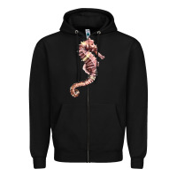 Black pink seahorse Zipper Hoodie - LillyAllenDesigns