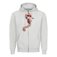 Dove Grey pink seahorse Zipper Hoodie - LillyAllenDesigns