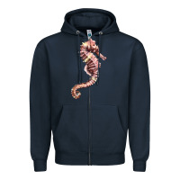 Navy pink seahorse Zipper Hoodie - LillyAllenDesigns