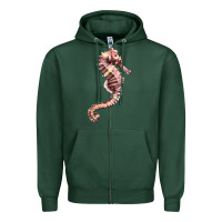 Sports Green pink seahorse Zipper Hoodie - LillyAllenDesigns