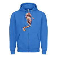True Royal pink seahorse Zipper Hoodie - LillyAllenDesigns