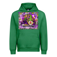 Emerald Mardi Gras gnome on the truck Urban Hoodie - NancyCooperArtShop