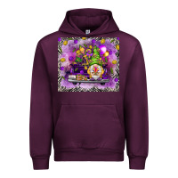 Mauve Wine Mardi Gras gnome on the truck Urban Hoodie - NancyCooperArtShop