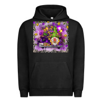 Pigment Black Mardi Gras gnome on the truck Urban Hoodie - NancyCooperArtShop