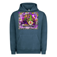 Pigment Midnight Navy Mardi Gras gnome on the truck Urban Hoodie - NancyCooperArtShop