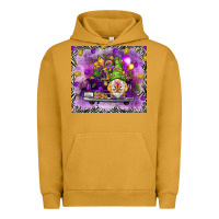 Pigment Peanut Butter Mardi Gras gnome on the truck Urban Hoodie - NancyCooperArtShop