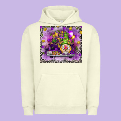 Mardi Gras Gnome On The Truck Urban Hoodie Designed By Nancycooperartshop