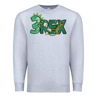 Heather Grey three rex Premium Sweatshirt - MaliasSmallBusiness