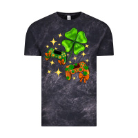 Cloud Black St. Patrick's Day with game control and clover Vintage Tee - Neo Western