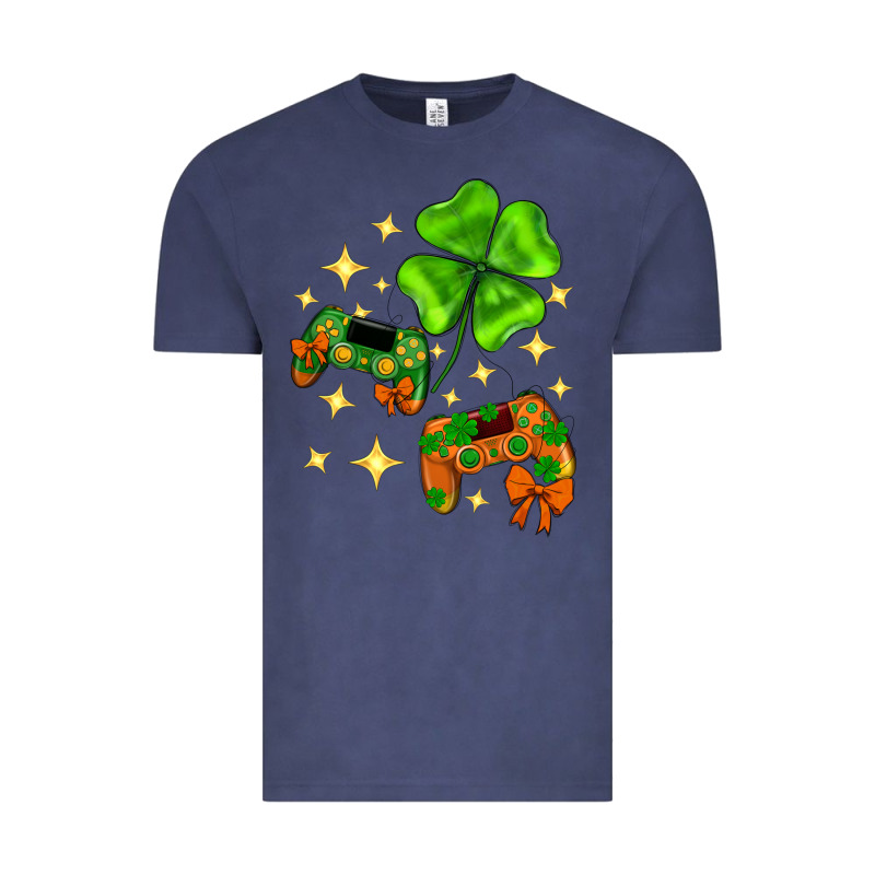 St. Patrick's Day With Game Control And Clover Vintage Tee by Neo Western | Teevron