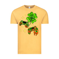 Vintage Mustard St. Patrick's Day with game control and clover Vintage Tee - Neo Western
