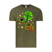 Vintage Olive St. Patrick's Day with game control and clover Vintage Tee - Neo Western