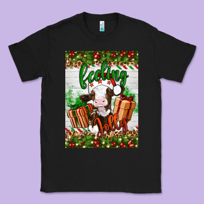 Christmas Feeling Jolly Cow Classic Tee Designed By Artiststas