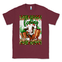 Burgundy Christmas feeling jolly cow Classic Tee - Artiststas
