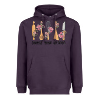 Plum choose your weapon Heavyweight Hoodie - MaliasSmallBusiness