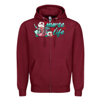 Burgundy nurse life gnomies Zipper Hoodie - BarkalooDesign