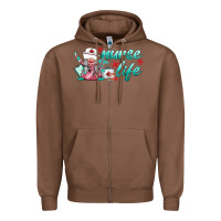 Chestnut nurse life gnomies Zipper Hoodie - BarkalooDesign
