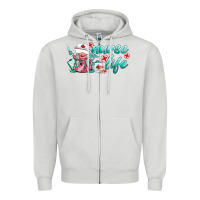 Dove Grey nurse life gnomies Zipper Hoodie - BarkalooDesign