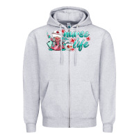 Heather Grey nurse life gnomies Zipper Hoodie - BarkalooDesign
