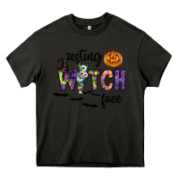 Asphalt Resting Witch Face Heavy Core Tee - CowhideDigitalArt