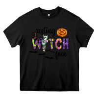 Black Resting Witch Face Heavy Core Tee - CowhideDigitalArt
