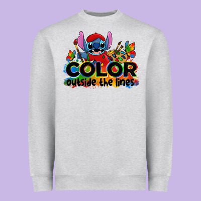 Color Outside The Lines Autism Stitch Heavyweight Sweatshirt Designed By Zillion Design Studio