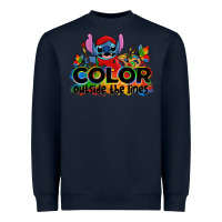 Navy color outside the lines autism stitch Heavyweight Sweatshirt - Zillion Design Studio