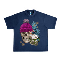 Navy winter skeleton skull Urban Heavy Tee - FaDigitalArtStudio