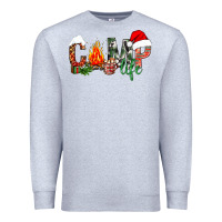 Heather Grey christmas camp life Premium Sweatshirt - NancyCooperArtShop