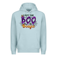 Blue Mist I put the Boo in Boujie Premium Hoodie - RacoonDesign