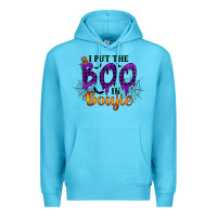 Ocean Blue I put the Boo in Boujie Premium Hoodie - RacoonDesign